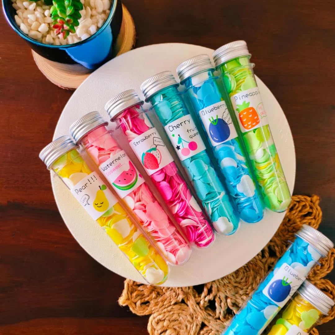 Upgraded Paper Soap | 24 Pcs | Disposable Mini Soap Paper | Flower Design Tube Shape Bottle Paper Soap For Travel | Portable Flower Tube Petals | Paper Soap For Travelling (Flower Soap, Pack of 24) - CARTitCARTitCARTit