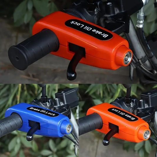 Stainless Steel Matt Finish Heavy Duty Bike Brake Keypad Lock Locking System By Holding Handle Bar With Brake Lever - For All Bikes And Scooters - CARTitCARTitCARTit