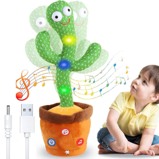 Rechargeable Talking & Dancing Cactus Toy – Musical, Repeating Plush for Babies & Kids (0–3 Years) - CARTitCARTitCARTit