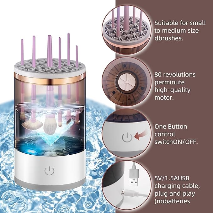 Your E - store Electric Makeup Brush Cleaning Machine – Automatic Makeup Brush Cleaner and Dryer for Quick Deep Cleaning – Portable Easy to Use and Suitable for All Brush Sizes - CARTitCARTitCARTit