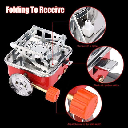 Portable Gas Stove, Camping Gas Stove, Butane Gas Stove, Small Gas Stove for Travelling, Mini Stove with Folding Furnace and Stainless Steel Body with Storage Bag for Hiking and Picnic - CARTitCARTitCARTit
