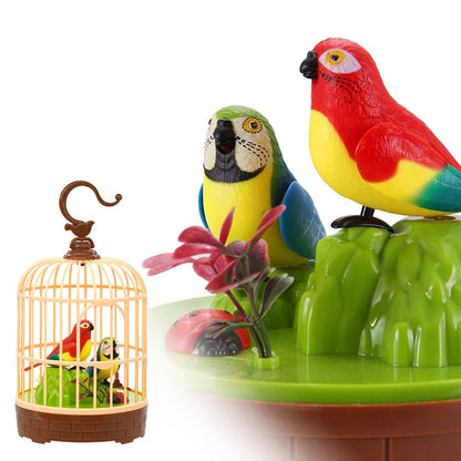 Singing & Moving Bird Toy in Hanging Cage – Chirping Musical Pet Toy for Kids, Home Decor, Living Room & Garden – Realistic Sound & Motion - CARTitCARTitCARTit