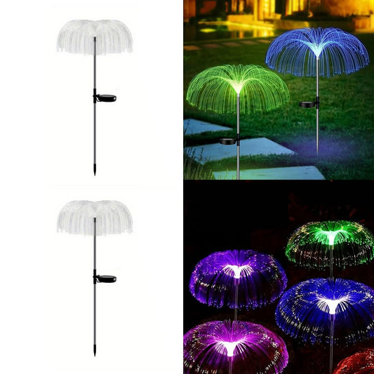 Solar Decorative Jellyfish Light – 7 Color Changing Waterproof Outdoor Garden Pathway Lawn Driveway Light (Pack of 2, Metal Stake) - CARTitCARTitCARTit