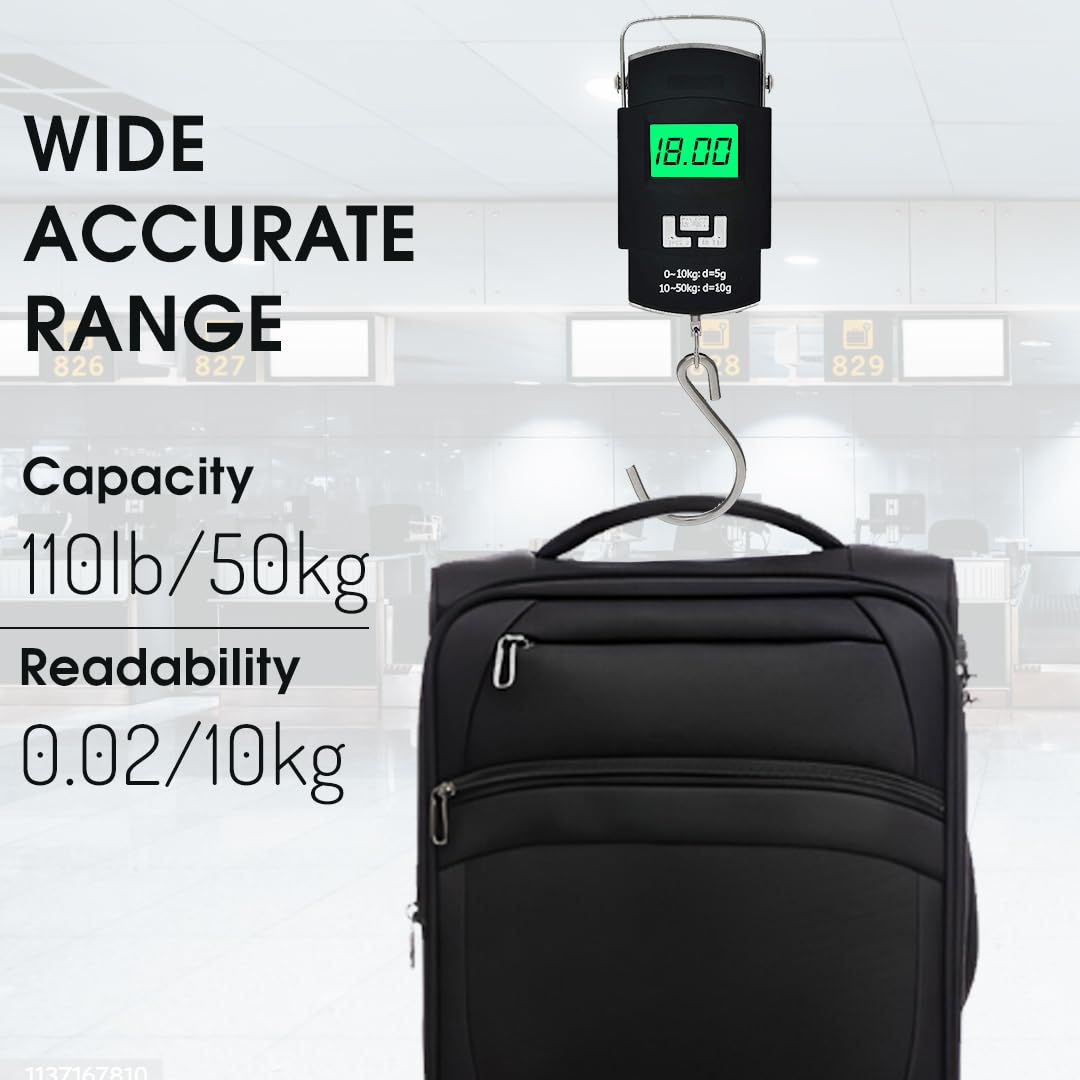 50kg Digital Luggage Weighing Scale – Portable Electronic Weight Machine with LCD Display for Travel, Flights, Home & Airport Use - CARTitCARTitCARTit