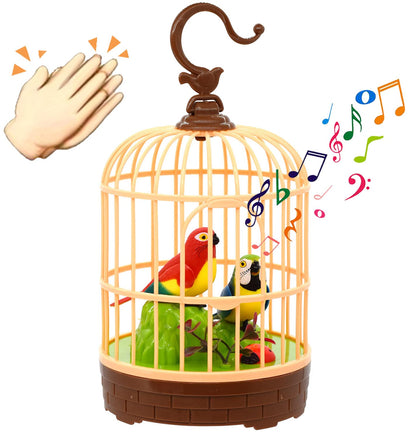 Singing & Moving Bird Toy in Hanging Cage – Chirping Musical Pet Toy for Kids, Home Decor, Living Room & Garden – Realistic Sound & Motion - CARTitCARTitCARTit
