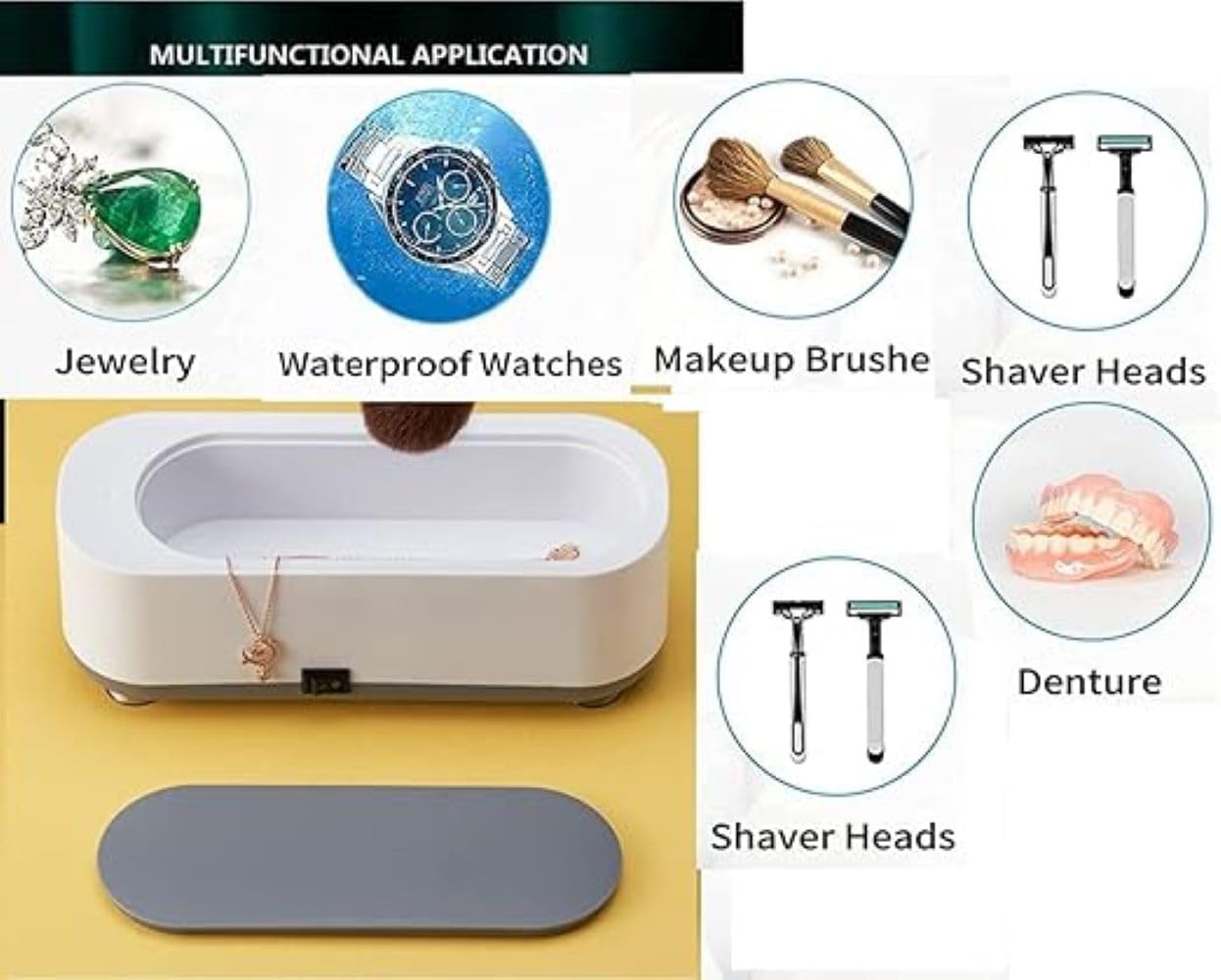 Ultra Sonic Jewelry & Glasses Cleaner – Professional 360° Ultrasonic Cleaning Machine with Low Noise, USB Powered, Portable for Rings, Earrings, Watches, Eyewear & More - CARTitCARTitCARTit