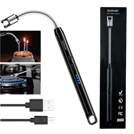 Rechargeable Electric Gas Lighter for Kitchen – USB Windproof Arc Lighter with 360° Flexible Neck for Stove, Candles, Pooja - CARTitCARTitCARTit