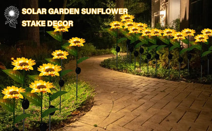 Sunflower Solar LED Garden Decor Lights – Auto Charging Waterproof Outdoor Stake Lights (Set of 2) - CARTitCARTitCARTit