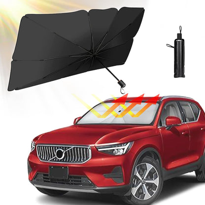 Car Sun Shade Windshield Cover – Umbrella Windshield Sunshade for Car Front Window, Sun Protection and Heat Insulation Foldable Sunshade, Full Cover Shade for Most Vehicles (Black) - CARTitCARTitCARTit