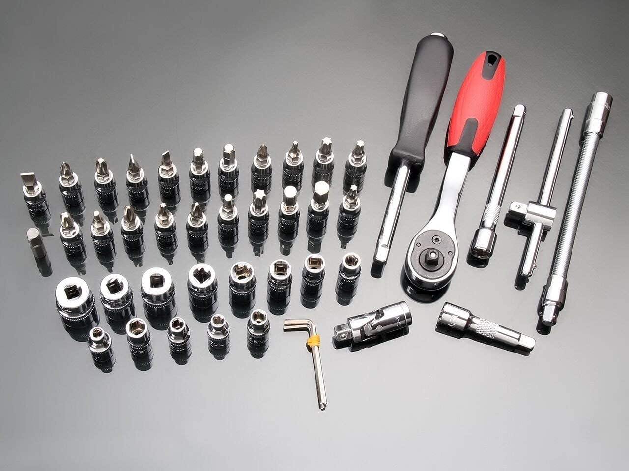 46 - in - 1 Multi - Purpose Hand Tool Kit With Screwdriver and 1/4 inch Drive Socket Set, Wrench Set, Precision Socket Set for Bike and Car Maintenance - CARTitCARTitCARTit
