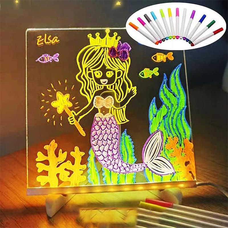 3D Acrylic Writing pad with Pen Message Board rewritable Table lamp for Study LED Light Office Home Decor Gift - CARTitCARTitCARTit