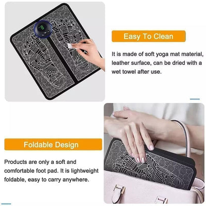 Lifelong EMS Foot Massager - Electric Foot Massager Machine for Pain Relief - 8 Modes, 19 Intensity Levels - Rechargeable, Wireless, Portable - CARTitCARTitCARTit