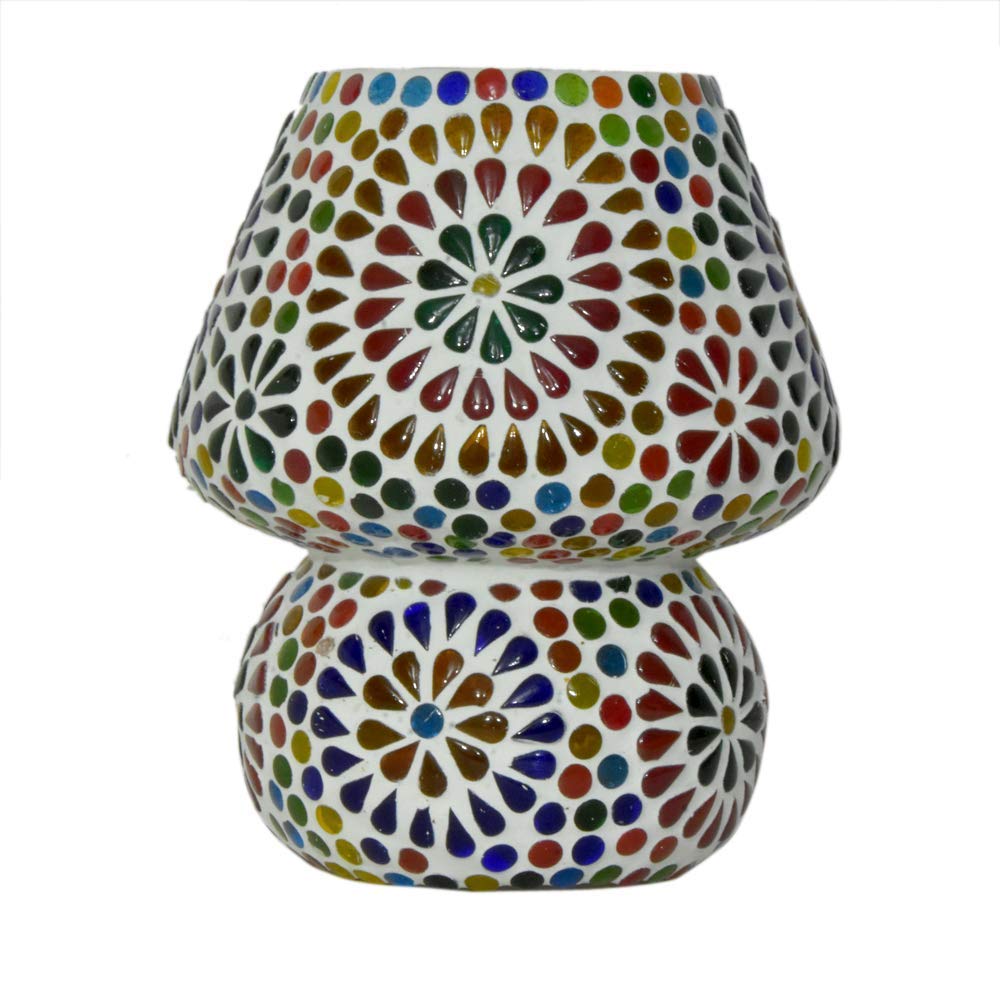Mosaic Style Dome Shaped Glass Table Lamp Multicolour - CARTitCARTitCARTit