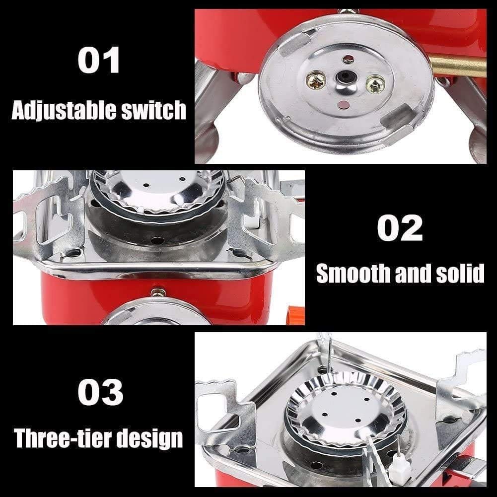 Portable Gas Stove, Camping Gas Stove, Butane Gas Stove, Small Gas Stove for Travelling, Mini Stove with Folding Furnace and Stainless Steel Body with Storage Bag for Hiking and Picnic - CARTitCARTitCARTit