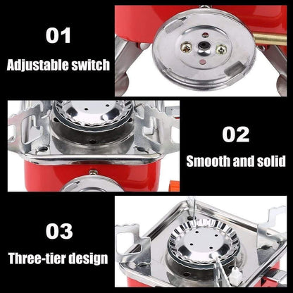 Portable Gas Stove, Camping Gas Stove, Butane Gas Stove, Small Gas Stove for Travelling, Mini Stove with Folding Furnace and Stainless Steel Body with Storage Bag for Hiking and Picnic - CARTitCARTitCARTit