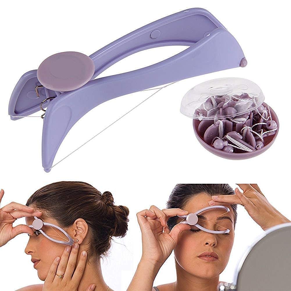 Eyebrow, Face & Body Hair Threading and Removal System – Tweezers & Threading Epilator Tool for Women (Purple) - CARTitCARTitCARTit