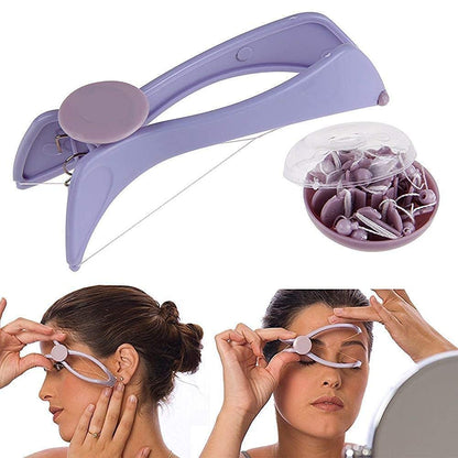 Eyebrow, Face & Body Hair Threading and Removal System – Tweezers & Threading Epilator Tool for Women (Purple) - CARTitCARTitCARTit