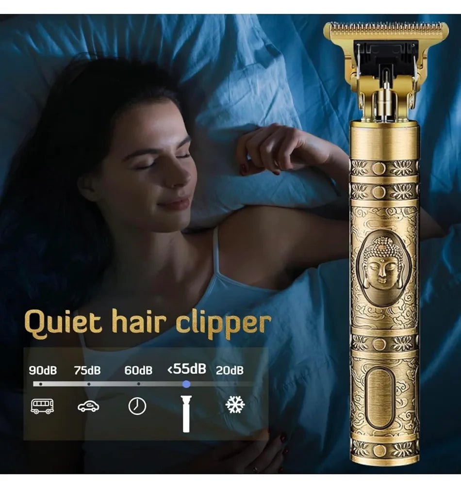 MR.THINDZ® Professional Cordless Buddha Hair Clipper - Rechargeable T - Blade Men's Grooming Shaving Machine for Self Haircuts, Barbers, and Trimmers with 4 Guide Combs - CARTitMR.THIND_STORECARTit