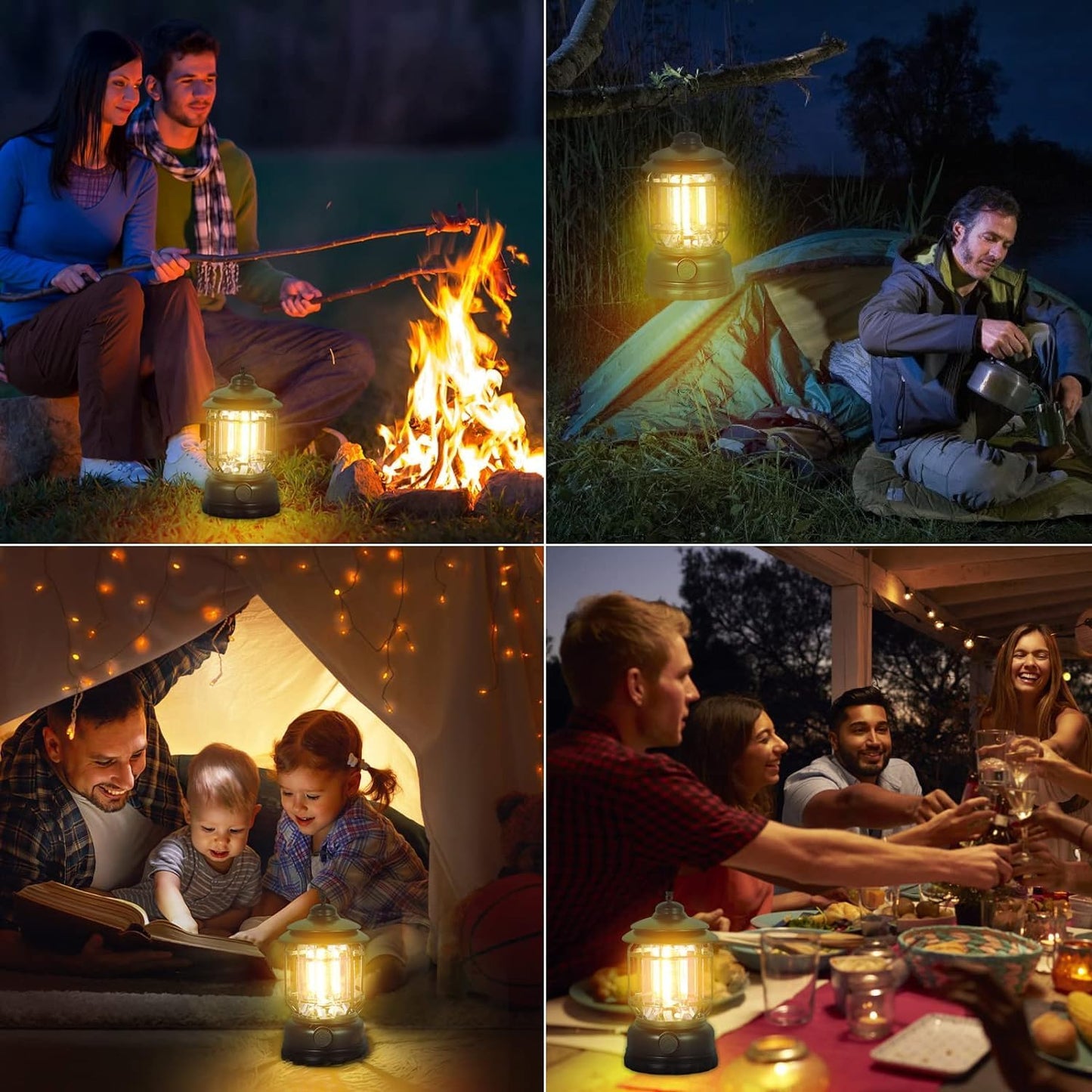 Rechargeable LED Camping Lantern – Portable Hanging Tent Light | Stepless Dimming, Waterproof, Vintage Design - CARTitCARTitCARTit