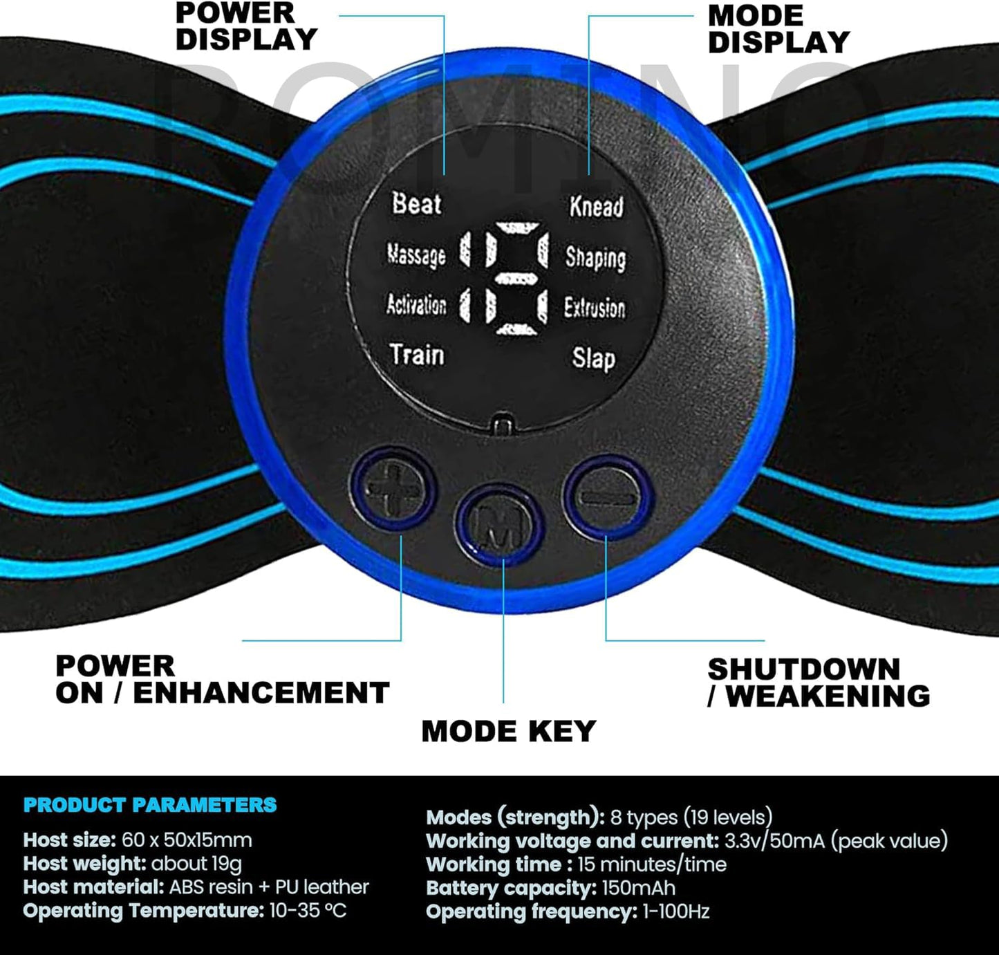 Wireless EMS Mini Body Massager Machine Portable Butterfly Massager for Blood Circulation, Pain Relief with 8 Modes & 19 Strength Levels (Mini Massager) - CARTitCARTitCARTit