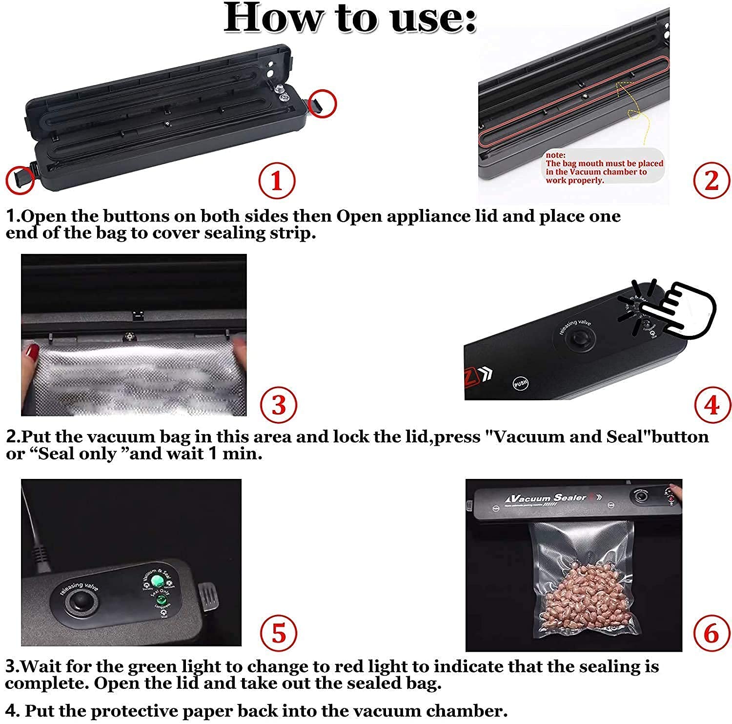 Mini Plastic Bag Sealing Machine Portable Automatic Vacuum Sealer Machine, Vacuum Packing Machine, Handheld Packet Sealer for Food, Snack, Chip, Fresh Storage (Multicolor) (1) - CARTitCARTitCARTit