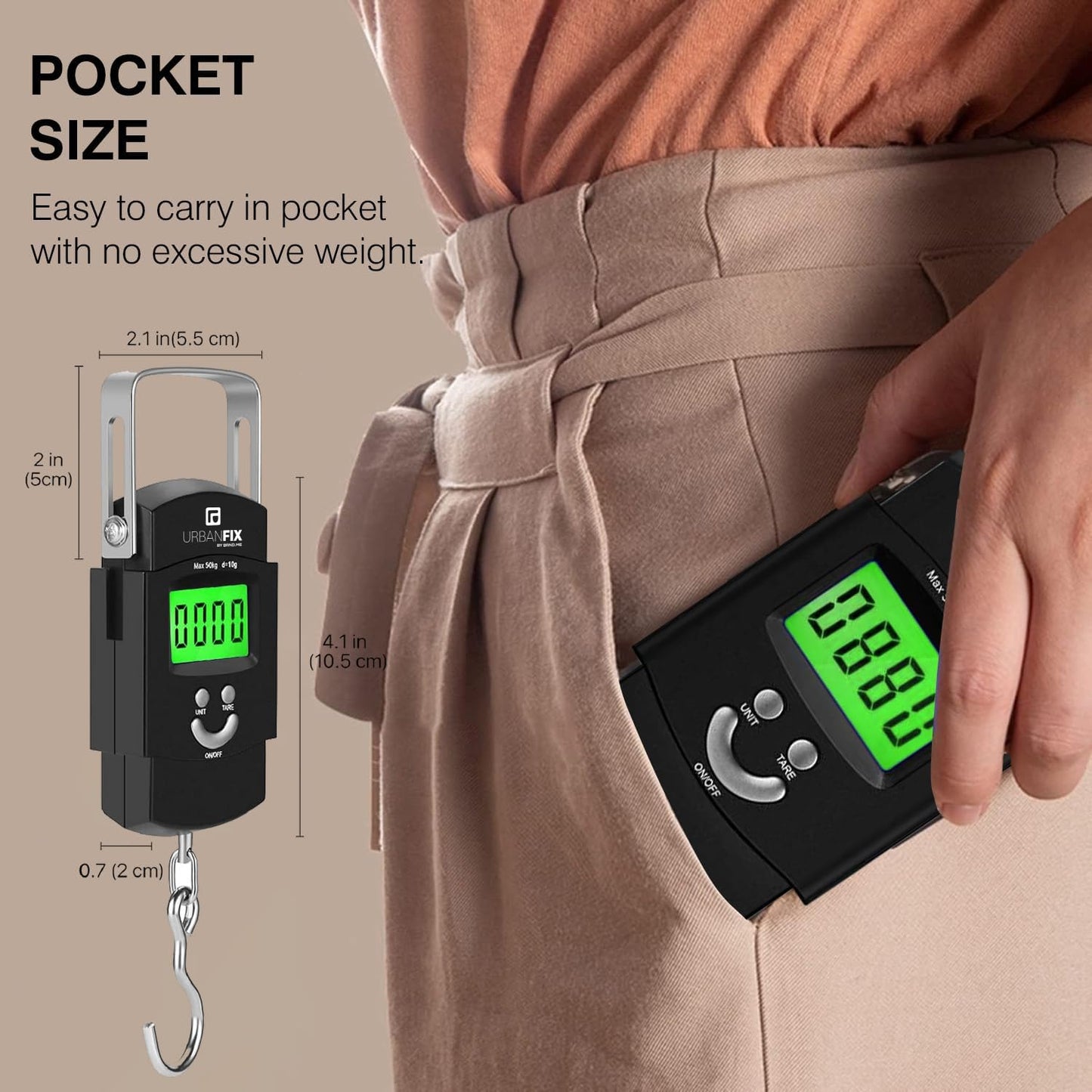 50kg Digital Luggage Weighing Scale – Portable Electronic Weight Machine with LCD Display for Travel, Flights, Home & Airport Use - CARTitCARTitCARTit