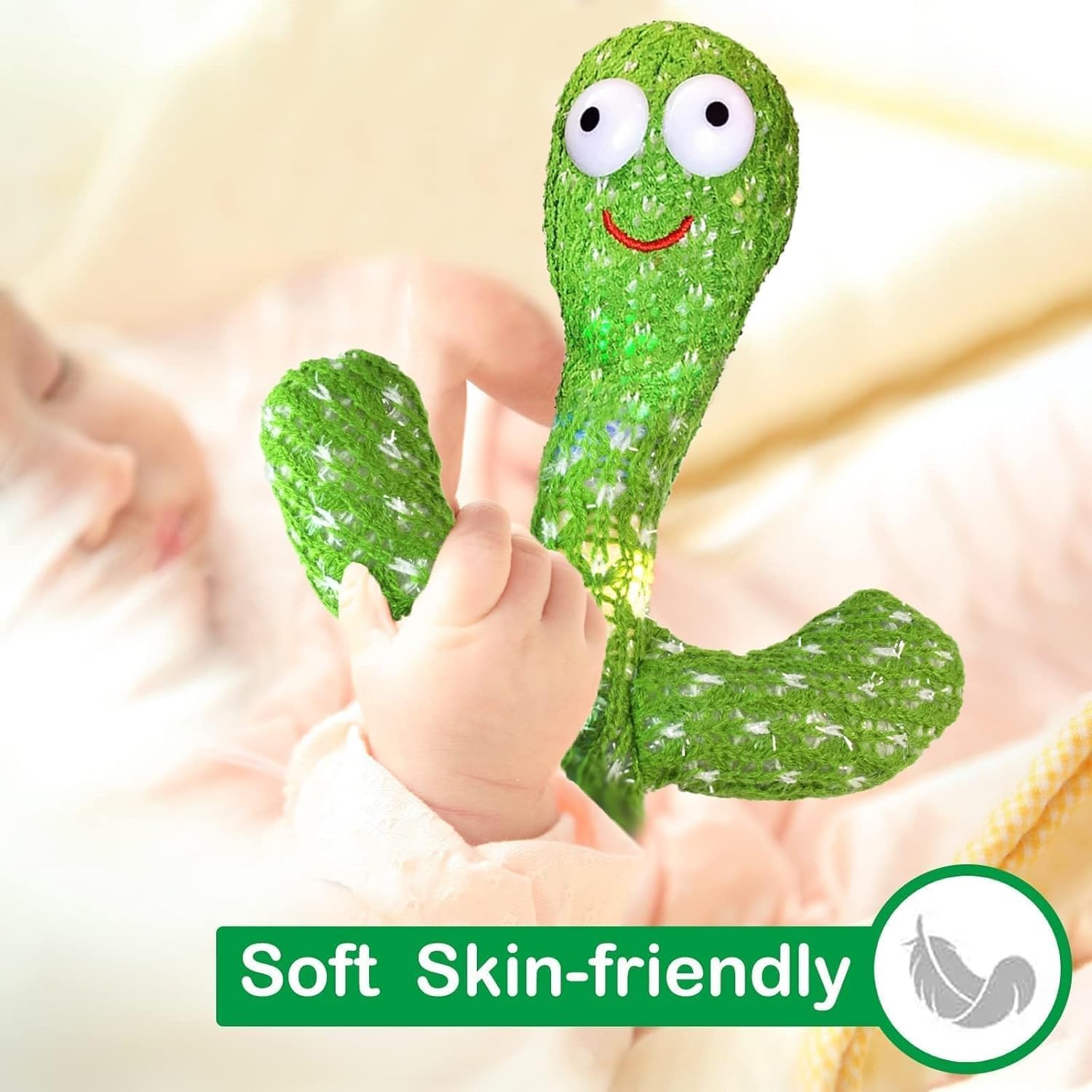 Rechargeable Talking & Dancing Cactus Toy – Musical, Repeating Plush for Babies & Kids (0–3 Years) - CARTitCARTitCARTit