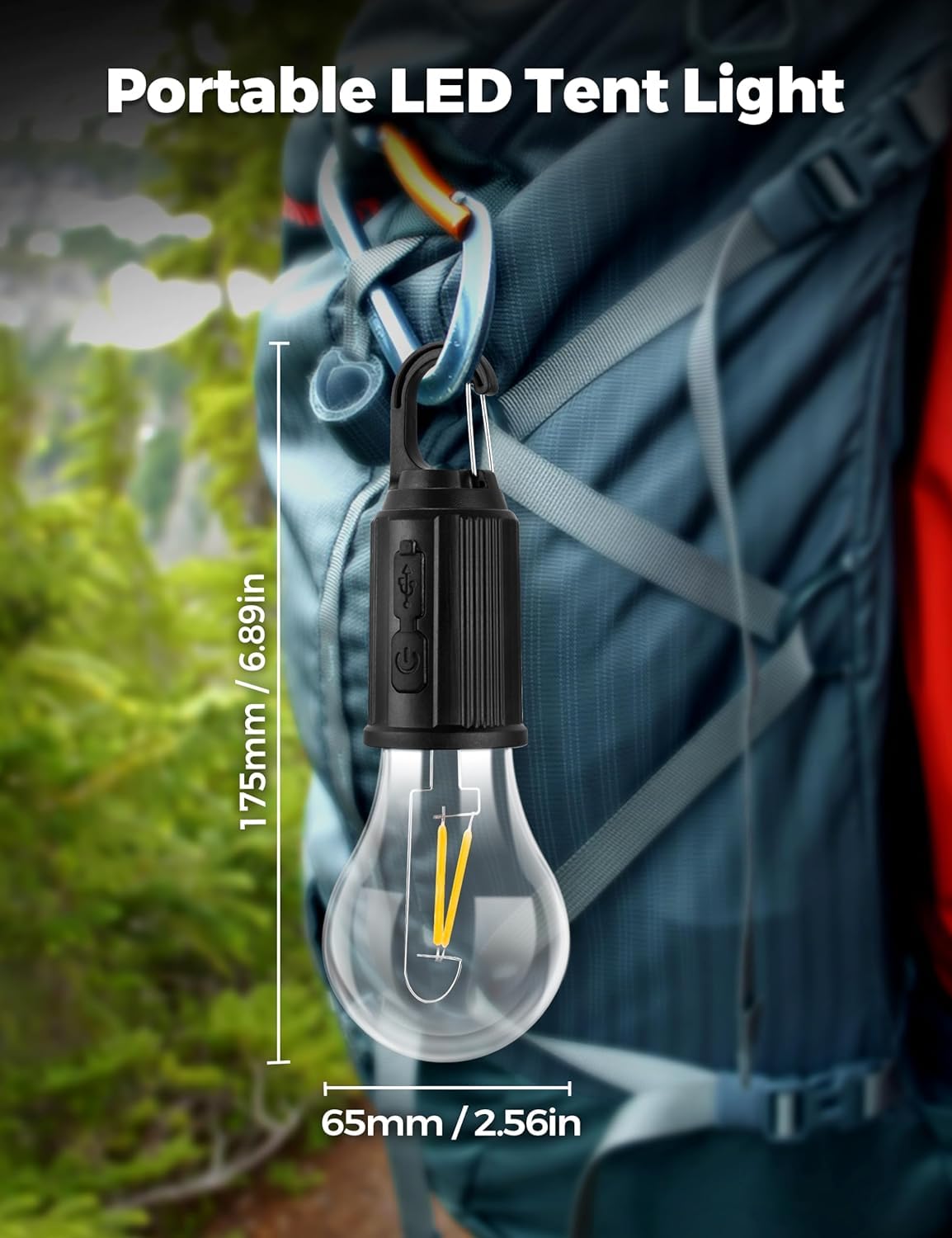 Rechargeable Camping Lights – Waterproof LED Tent Lantern with USB Cable | 3 Modes Hanging Light for Hiking, Emergency, Household, Car Repair (1PCS) - CARTitCARTitCARTit