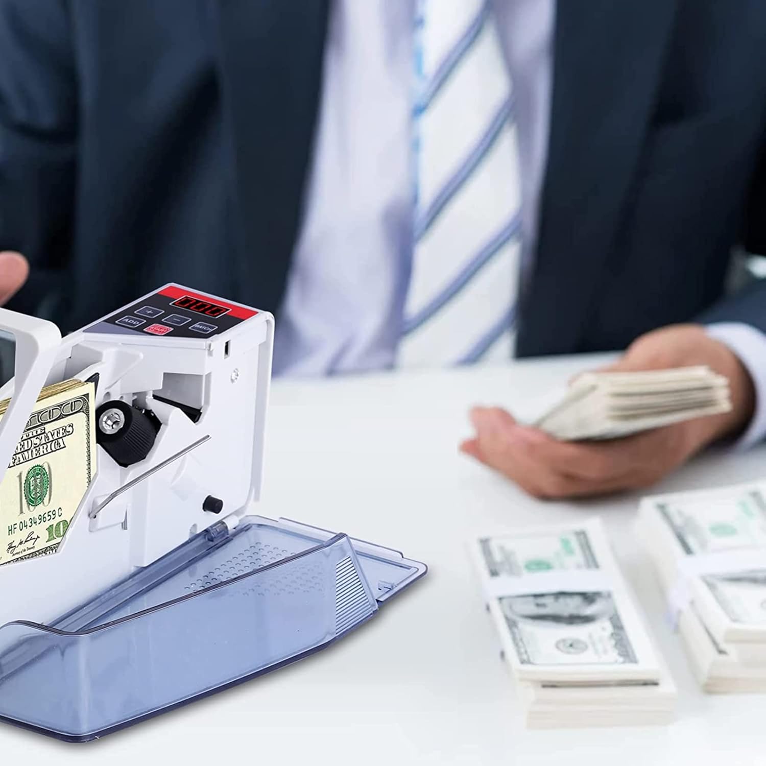 Portable LED Display Mini Note Counting Machine for Home, Office, Business | Indian Currency/Cash Counting Machine | WM Function |Auto - shutoff | White - CARTitCARTitCARTit