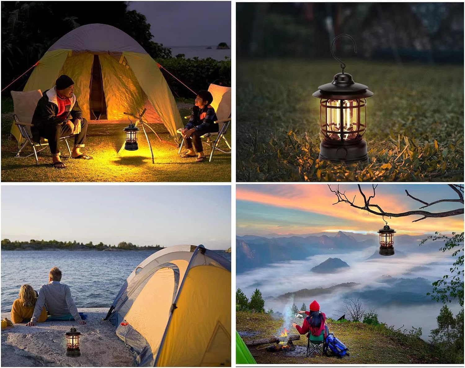 Rechargeable LED Camping Lantern – Portable Hanging Tent Light | Stepless Dimming, Waterproof, Vintage Design - CARTitCARTitCARTit