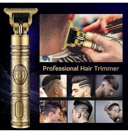 MR.THINDZ® Professional Cordless Buddha Hair Clipper - Rechargeable T - Blade Men's Grooming Shaving Machine for Self Haircuts, Barbers, and Trimmers with 4 Guide Combs - CARTitMR.THIND_STORECARTit
