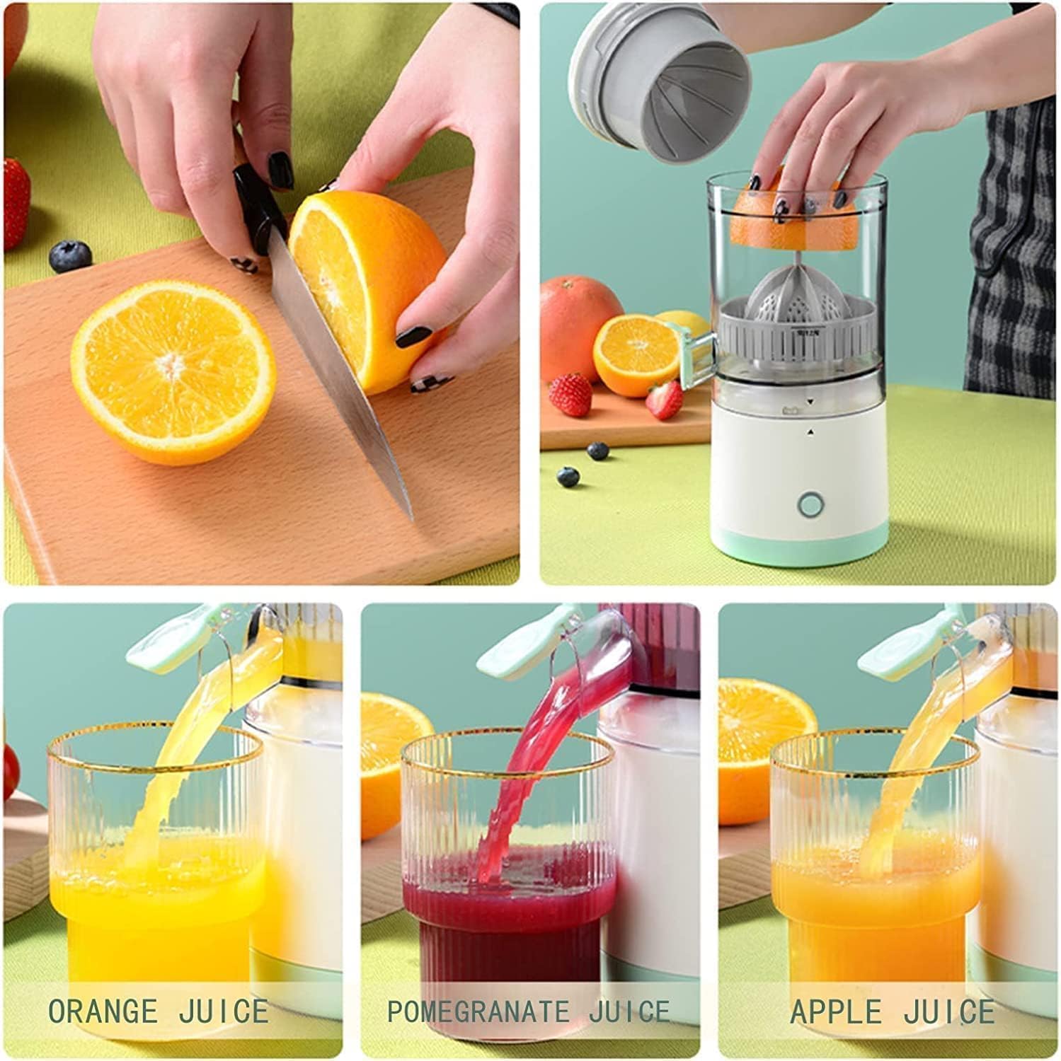 Electric Orange Juicer Machine – Wireless Citrus Press Juicer, Manual Mosambi Juice Maker, Instant Juice Machine (200ML, 45W Mini Portable) - CARTitCARTitCARTit