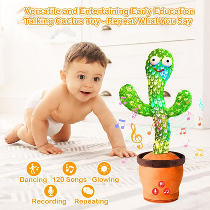 Rechargeable Talking & Dancing Cactus Toy – Musical, Repeating Plush for Babies & Kids (0–3 Years) - CARTitCARTitCARTit