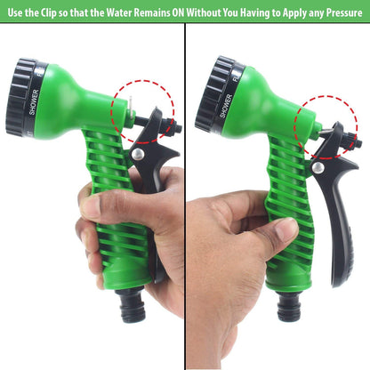 7 - Pattern High Pressure Garden Hose Nozzle – Heavy - Duty Water Spray Gun with Leak - Proof Metal Grip & Lock, Ideal for Gardening, Car & Pet Washing - CARTitCARTitCARTit