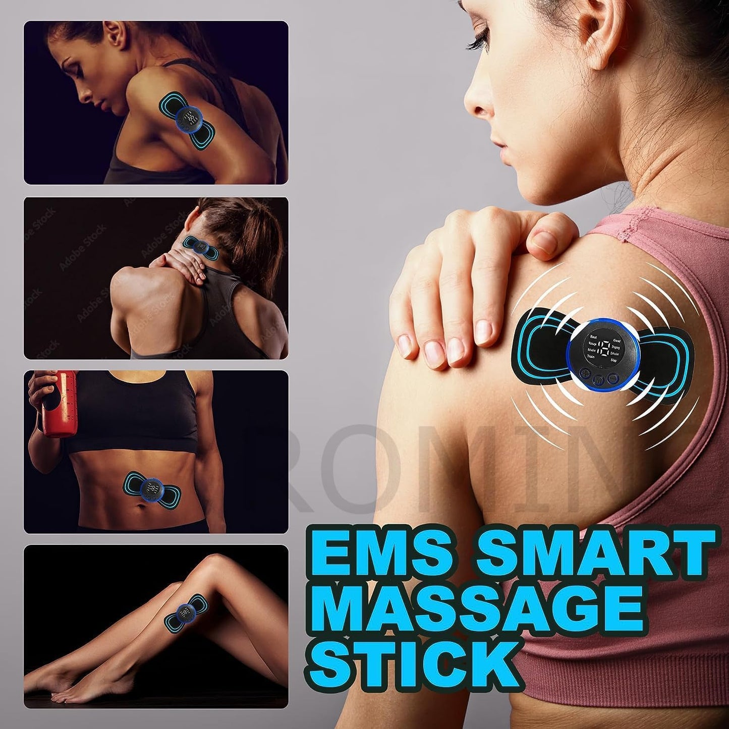 Wireless EMS Mini Body Massager Machine Portable Butterfly Massager for Blood Circulation, Pain Relief with 8 Modes & 19 Strength Levels (Mini Massager) - CARTitCARTitCARTit