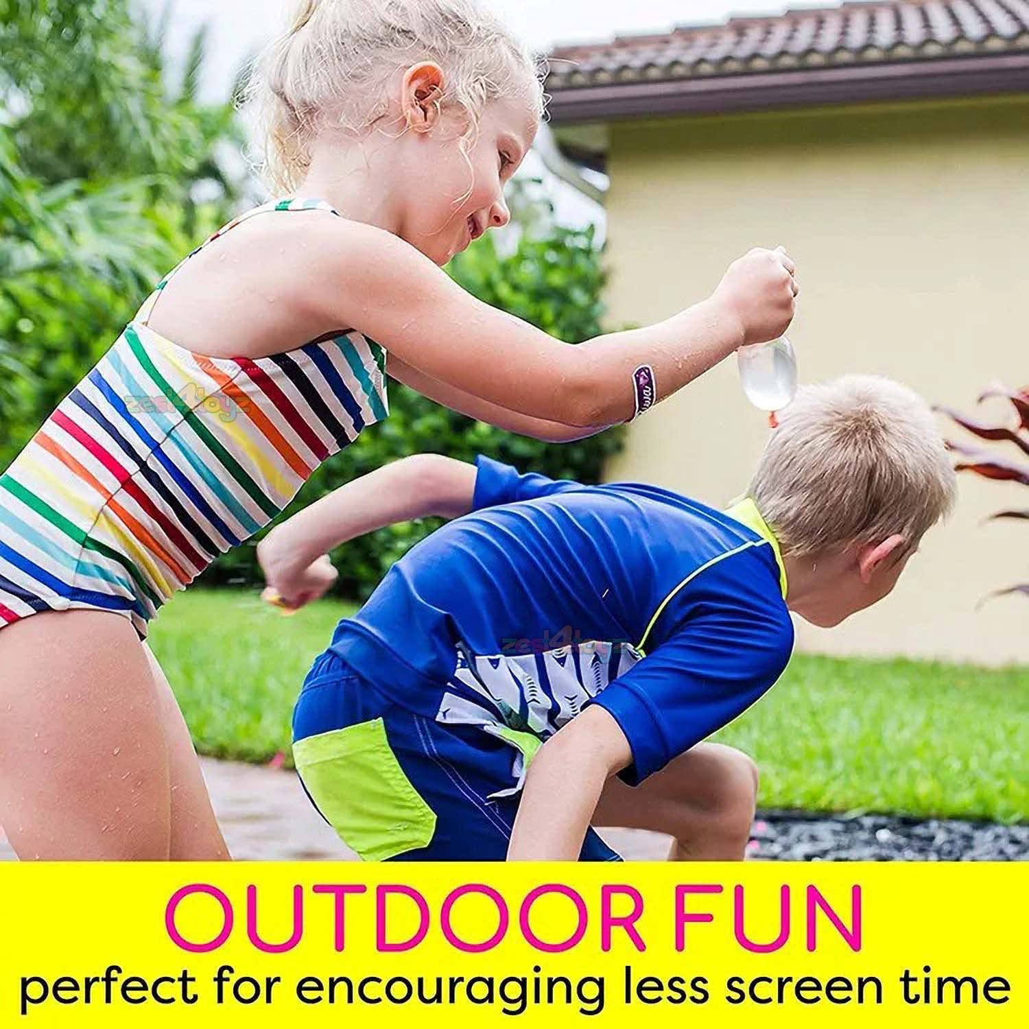 Water Balloons Holi For Kids Boys And Girls, Latex With Refill Hose, Three Bunches Balloons Games Swimming Pool Outdoor Fun Magic Water Balloons (111 Pieces Balloons), Multicolor - CARTitCARTitCARTit