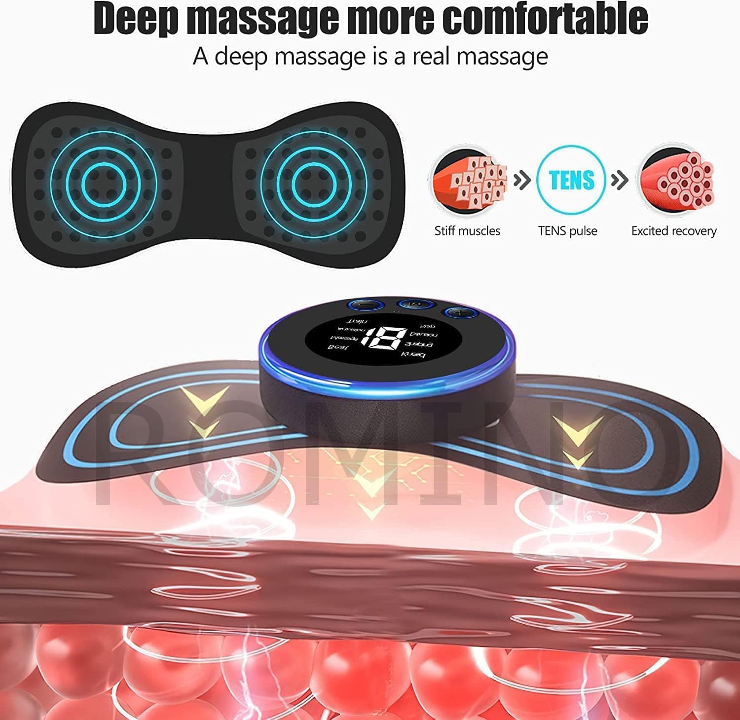 Wireless EMS Mini Body Massager Machine Portable Butterfly Massager for Blood Circulation, Pain Relief with 8 Modes & 19 Strength Levels (Mini Massager) - CARTitCARTitCARTit