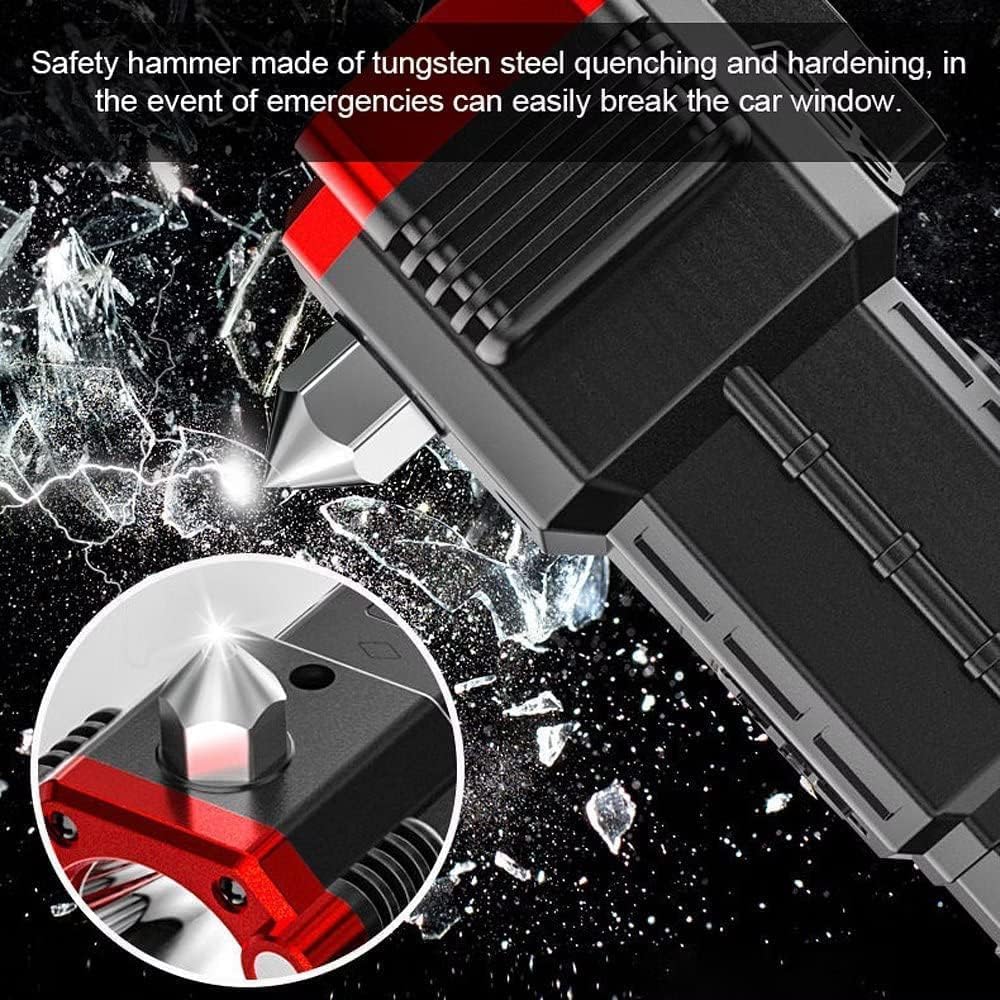 Torch Light, LED 3W Rechargeable Flashlight with Long Distance Beam, Car Rescue Tool, Built - in Hammer, Portable - CARTitCARTitCARTit