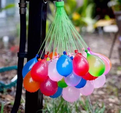 Water Balloons Holi For Kids Boys And Girls, Latex With Refill Hose, Three Bunches Balloons Games Swimming Pool Outdoor Fun Magic Water Balloons (111 Pieces Balloons), Multicolor - CARTitCARTitCARTit