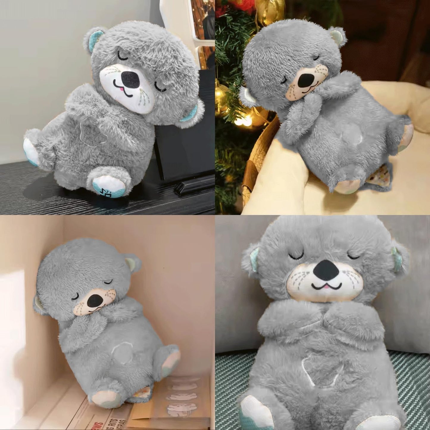 CARTit Breathing Teddy Bear with Light – Otter Glowing Plush with Soothing Music & Rhythmic Motion for Babies, Kids & Valentine Gifting - CARTitCARTitCARTit