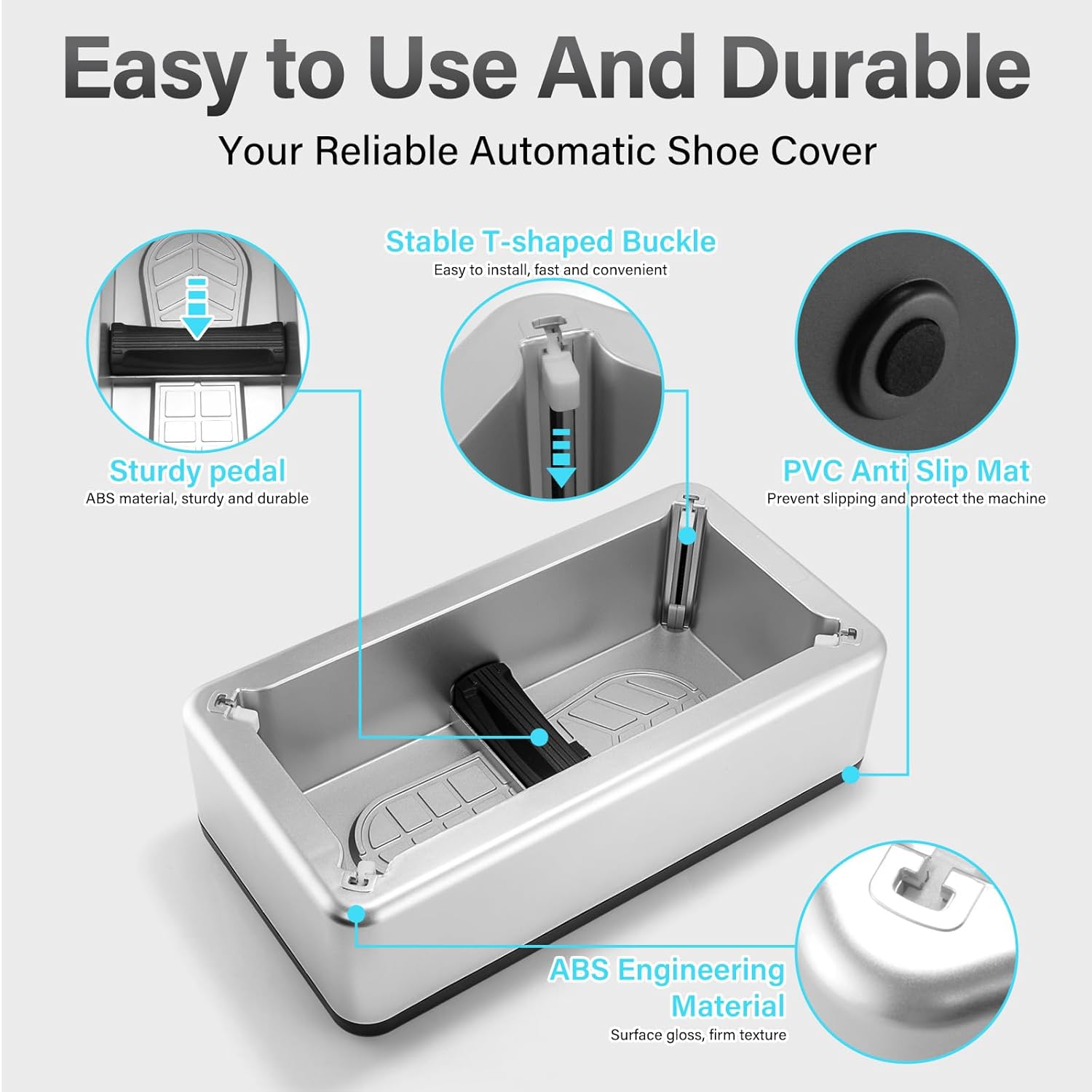 Automatic Shoe Cover Dispenser with 200 Disposable Shoe Covers – Fits Up to US Men’s Size 11+ – No Electricity Required, Ideal for Home, Office, Factory, Hospital (Gold/Silver) - CARTitCARTitCARTit