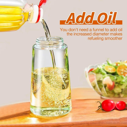 2 in 1 Glass Oil Spray Bottle – 450ml Oil & Vinegar Dispenser Sprayer for Kitchen, Air Fryer, Salad, Baking, BBQ & Cooking Preparation - CARTitCARTitCARTit