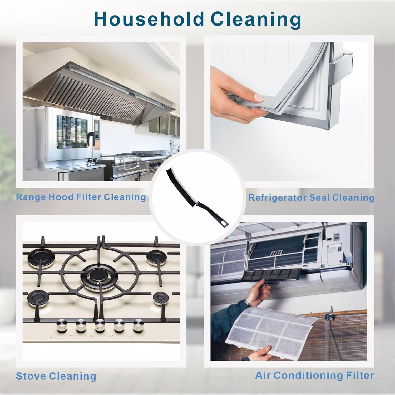 Hard Bristle Crevice Cleaning Brush - Cleaning Tools for Household Use, Multifunctional Gap Cleaning Supplies for Kitchen, Bathroom, Toilet, Window, Vehicle, Faucets, Grout, Home, Plastic - CARTitCARTitCARTit