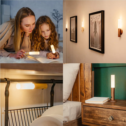 Motion Sensor Night Lights Magnet Body Sensor Hallway, Rechargeable Led Light Portable Stairway, Wooden Wall Sconce Battery Powered Cabinet Lights... - CARTitCARTitCARTit