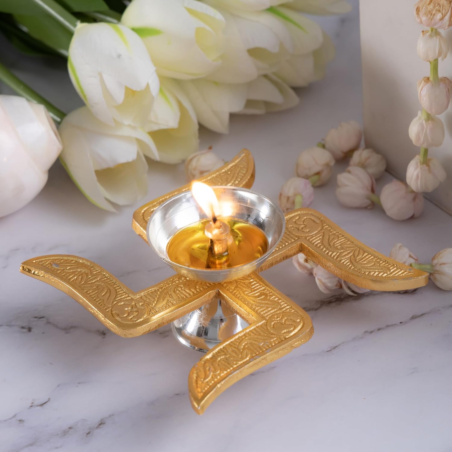 Diya for Puja | Pack of 1 | Diwali Pooja Decoration | Akhand Diya | Corporate and Wedding Gift - CARTitCARTitCARTit