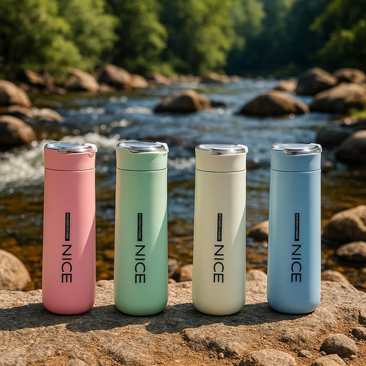 Nice Premium Glass & Plastic Water Bottle – 400ml Leak - Proof, Portable & Stylish Travel Flask - CARTitCARTitCARTit
