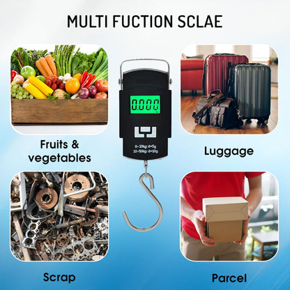 50kg Digital Luggage Weighing Scale – Portable Electronic Weight Machine with LCD Display for Travel, Flights, Home & Airport Use - CARTitCARTitCARTit