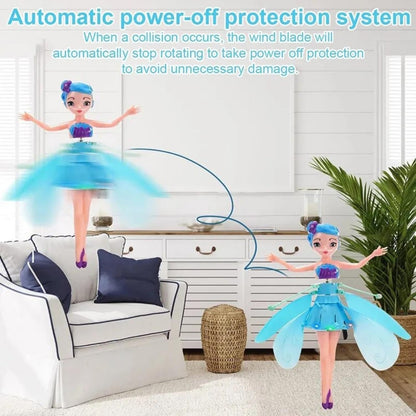 Magical Flying Fairy Doll with Hand Sensor Control – USB Rechargeable Sky Dancers Princess Toy for Girls & Boys – Glitter Rainbow Flying Doll (Random Color) - CARTitCARTitCARTit