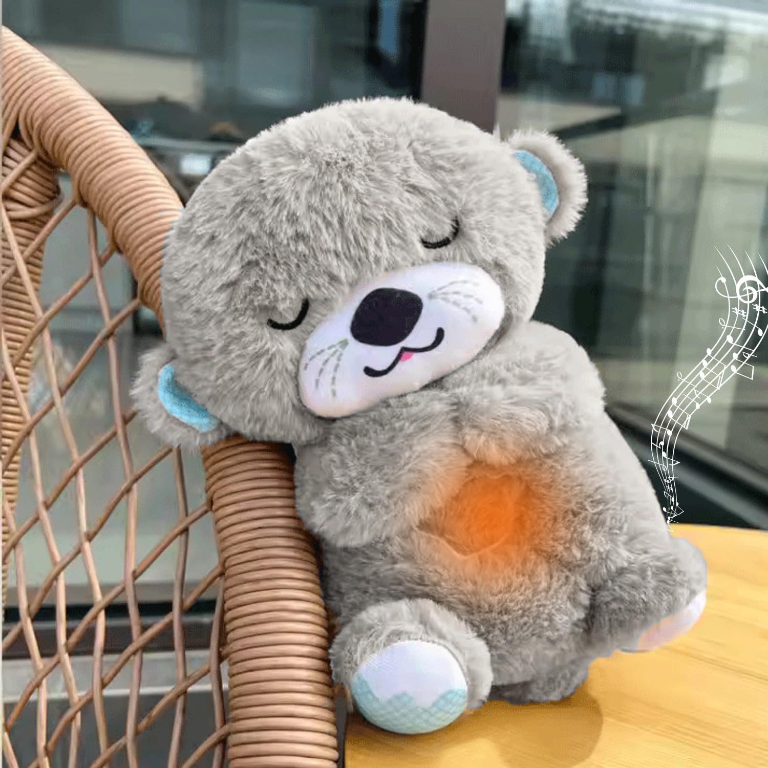 CARTit Breathing Teddy Bear with Light – Otter Glowing Plush with Soothing Music & Rhythmic Motion for Babies, Kids & Valentine Gifting - CARTitCARTitCARTit