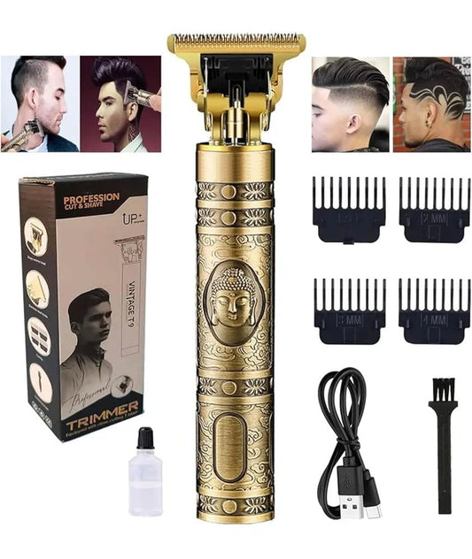 MR.THINDZ® Professional Cordless Buddha Hair Clipper - Rechargeable T - Blade Men's Grooming Shaving Machine for Self Haircuts, Barbers, and Trimmers with 4 Guide Combs - CARTitMR.THIND_STORECARTit